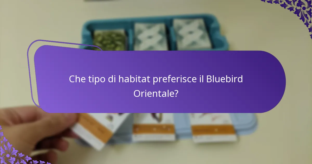 Che tipo di habitat preferisce il Bluebird Orientale?