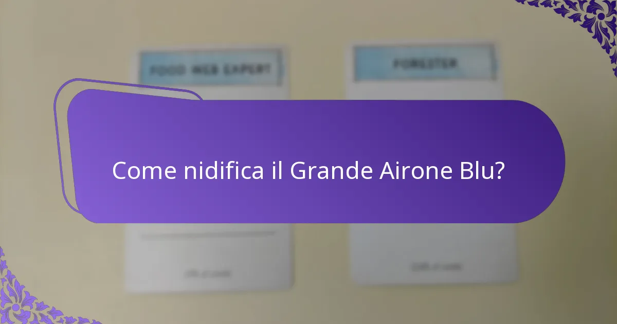 Dove vive il Grande Airone Blu?