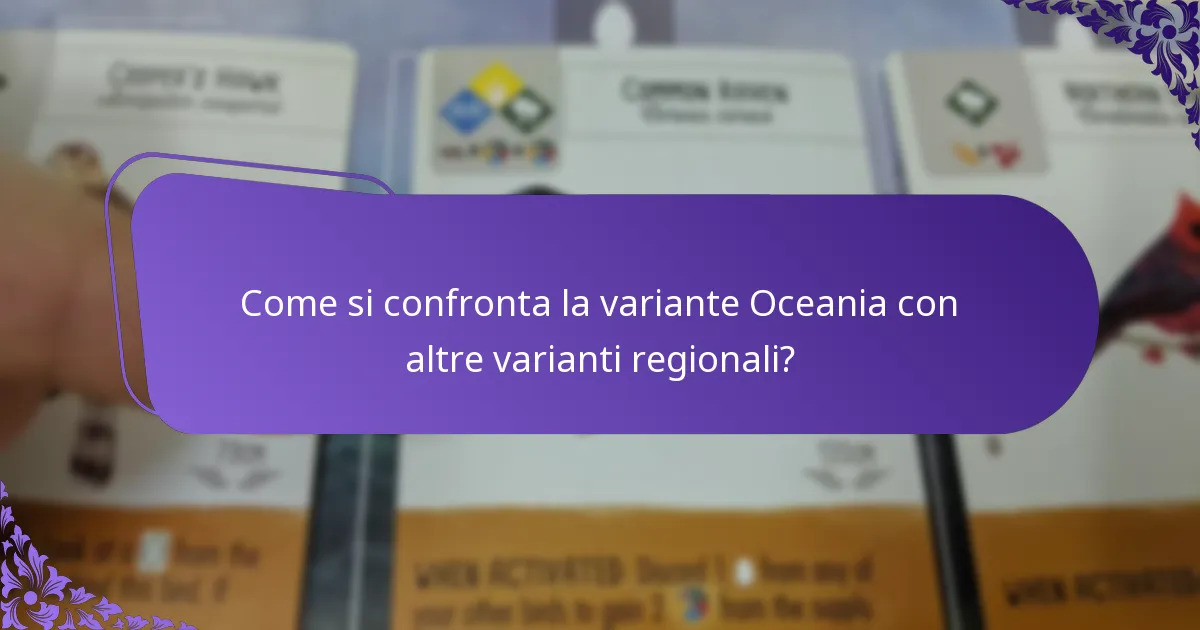 Quali modifiche alle regole sono necessarie per la variante Oceania?