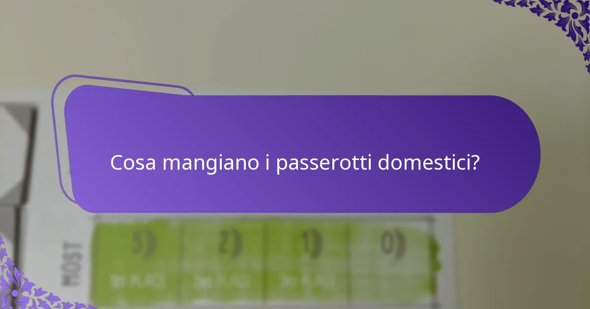 Cosa mangiano i passerotti domestici?