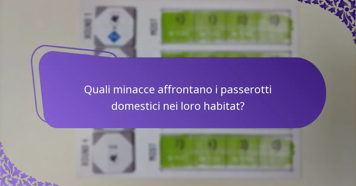 Quali minacce affrontano i passerotti domestici nei loro habitat?